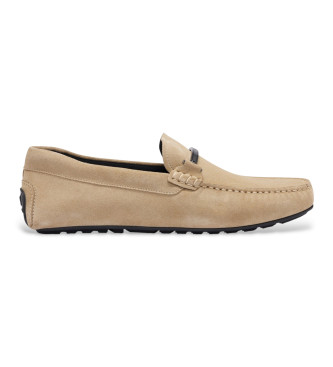 BOSS Noel beige leather moccasins