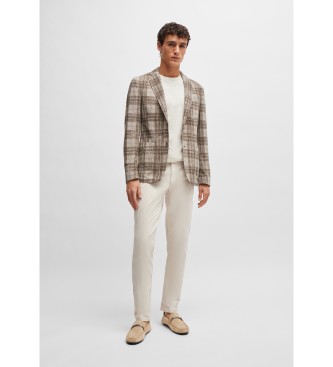 BOSS Noel beige leather moccasins