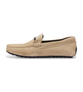 BOSS Noel beige leather moccasins