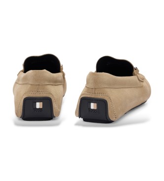 BOSS Noel beige leather moccasins