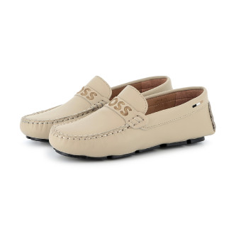 BOSS Beige leather loafers