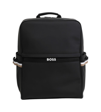 BOSS Mochila con acabado revestido negro