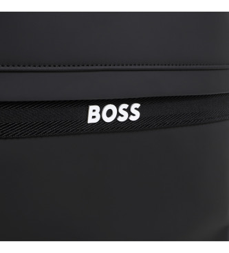 BOSS Mochila con acabado revestido negro