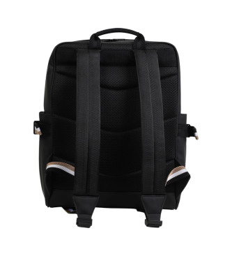 BOSS Sac  dos en tissu enduit noir
