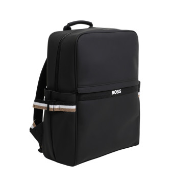 BOSS Sac  dos en tissu enduit noir