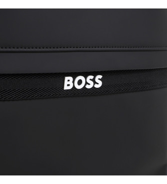 BOSS Sac  dos en tissu enduit noir