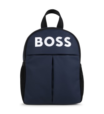 BOSS Navy logo backpack