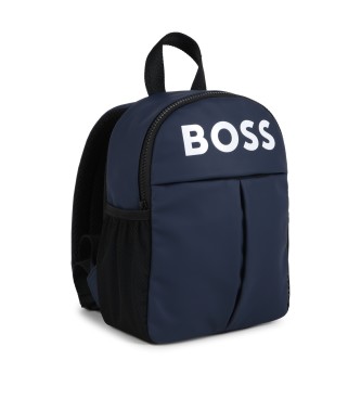 BOSS Navy logo backpack