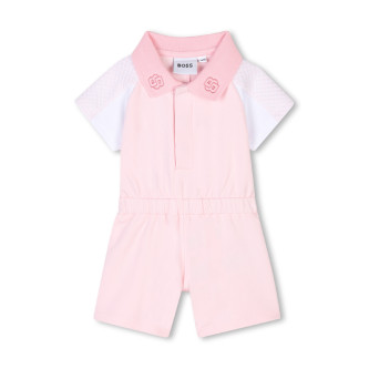 BOSS Pink short French plush dungarees