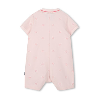 BOSS Pink piqu korte dungarees