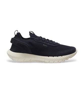 BOSS Navy Motion Knit Sneakers