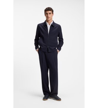 BOSS Nitan Lowp Ledersneaker marineblau
