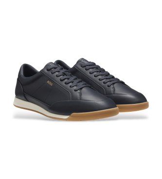 BOSS Nitan Lowp Ledersneaker marineblau