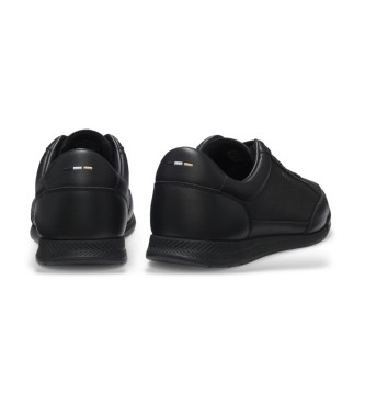 BOSS Nitan svarta sneakers i lder