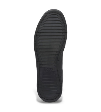 BOSS Nitan svarta sneakers i lder