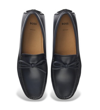 BOSS Mocassins en cuir Noel Navy