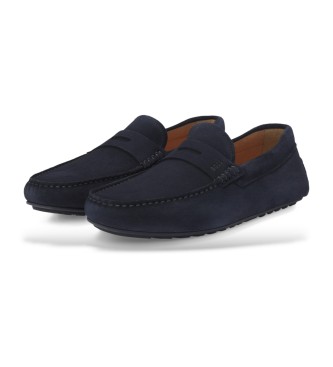 BOSS Noel loafers i marinbl lder