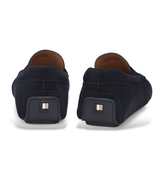 BOSS Noel loafers i marinbl lder