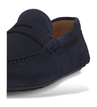 BOSS Noel loafers i marinbl lder