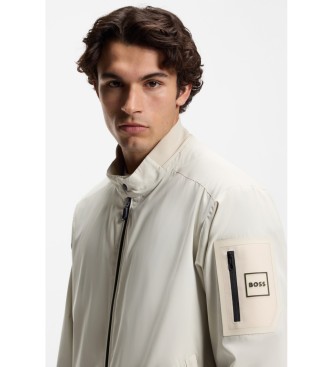 BOSS Vattenavvisande jacka med beige dubbelpiping