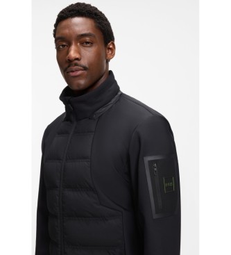 BOSS Jacka dunavvisande dunjacka avtagbar huva svart