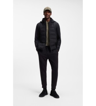 BOSS Jacka dunavvisande dunjacka avtagbar huva svart