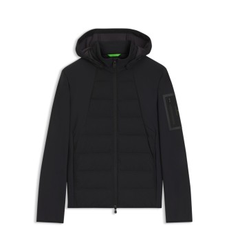 BOSS Jacka dunavvisande dunjacka avtagbar huva svart