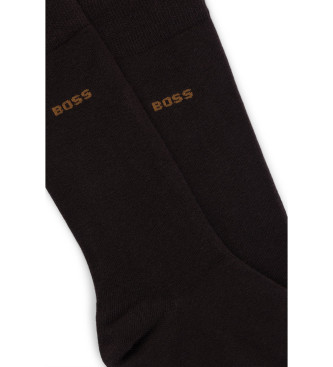 BOSS Pack of 2 pairs of medium length cotton socks brown