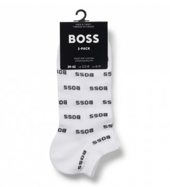 BOSS Pack 2 Pares de Calcetines Allover blanco