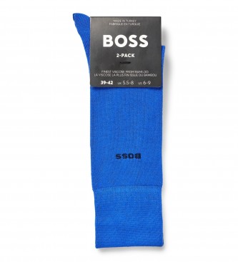 BOSS Pack 2 Pair of blue Bamboo Socks