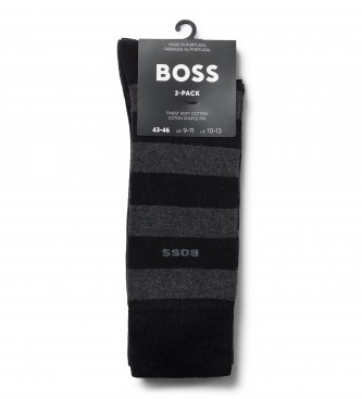 BOSS Confezione da 2 paia di calzini BlockStripe neri