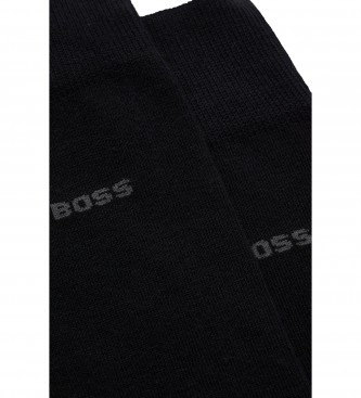 BOSS Lot de 2 paires de chaussettes Sac cadeau noir