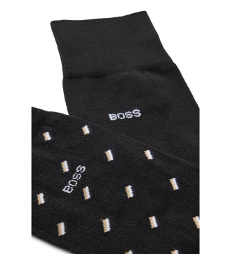 BOSS Pack 2 Pares de Calcetines Mercerizados negro