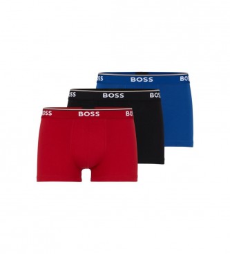 BOSS Bokserki 3 PackTrunk niebieski, czerwony, czarny