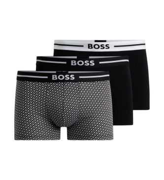 BOSS Confezione da 3 boxer dal design audace blu scuro 