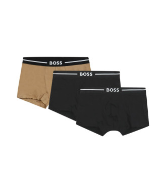 BOSS Pack 3 Boxers Bold black, brown