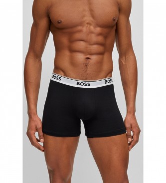 BOSS Pack 3 Elastic B xers Logo verde, nero, blu navy