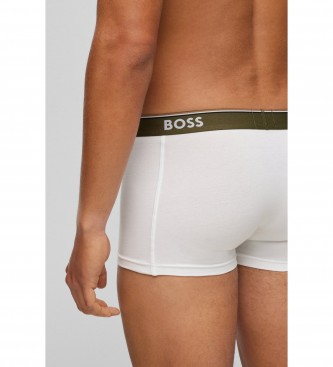 BOSS Pack 3 Boxer Logo Girovita bianco, nero, blu navy