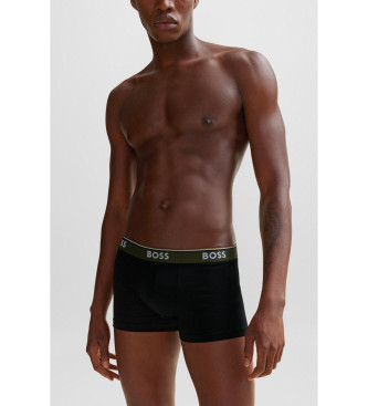 BOSS 3er Pack Boxershorts Power Desig grn, schwarz