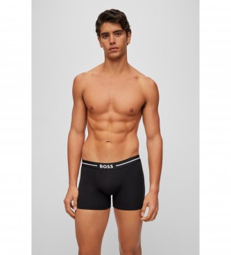 BOSS 3-pack effen boxershorts bruin, marine, zwart