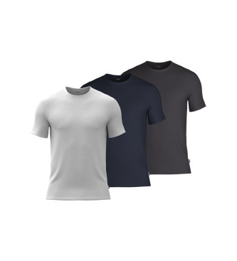 BOSS Pak 3 T-shirts Bamboe wit, marine, zwart