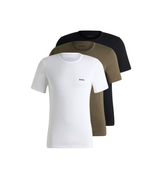 BOSS Pack 3 Camisetas Classic verde, negro, blanco