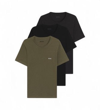 BOSS Lot de 3 gilets avec logos brods vert, marine, noir