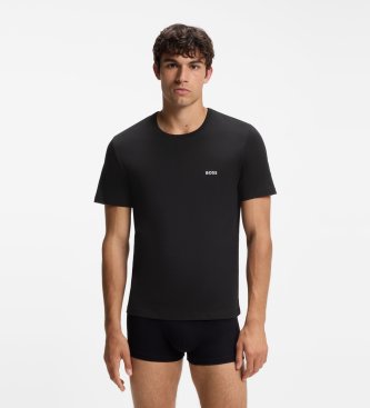 BOSS Pack 3 T-Shirts RN Classic schwarz, blau, weiß