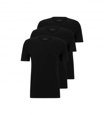BOSS Pack 3 Camisetas RN Clásico negro