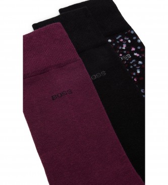 BOSS Pakke med 3 par sorte gavestr