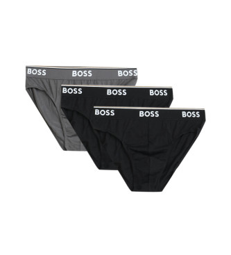 BOSS 3 packs de cuecas com logtipo Cintura cinzenta, preta