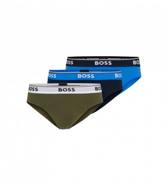 BOSS 3-pack Power Briefs vert, marine, bleu