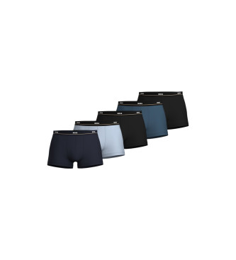 BOSS Pack 5 Boxers Essential azul, azul marinho, preto