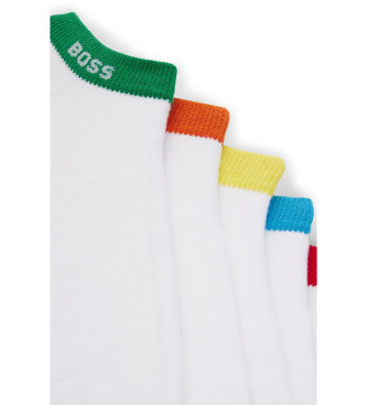 BOSS Conjunto de 5 pares de meias brancas Rainbow Socks